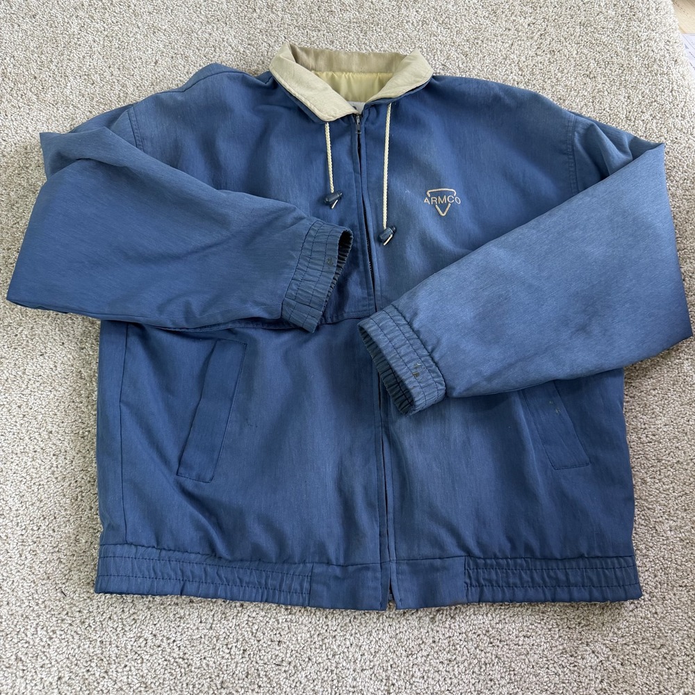Vintage California Outerwear Jacket Mens XL Blue ARMCO Logo Windbreaker USA